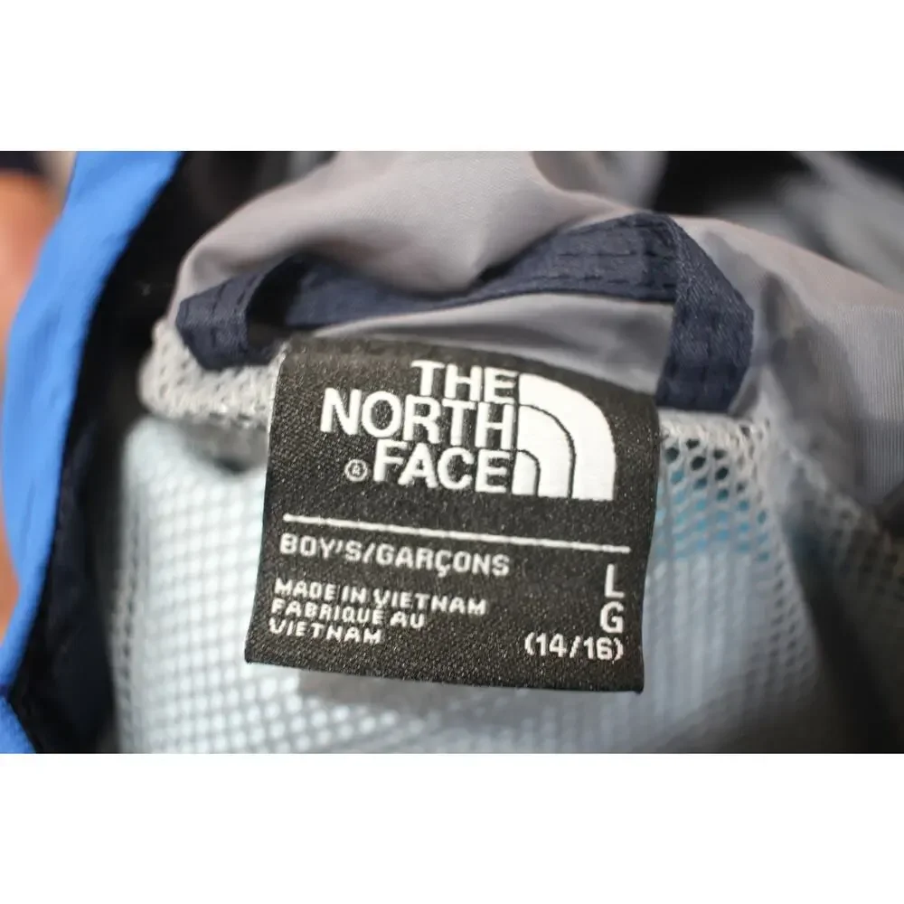 The North Face Jacket Boys Large 14 16 Blue Rain Coat Hooded Lightweight - Picture 5 of 9